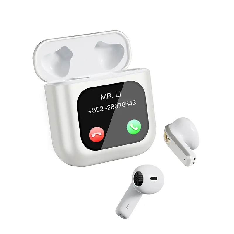 2024 Tendência novo LCD tela de toque fones de ouvido Bluetooth Auriculares Tws Fones de ouvido fones de ouvido sem fio ENC