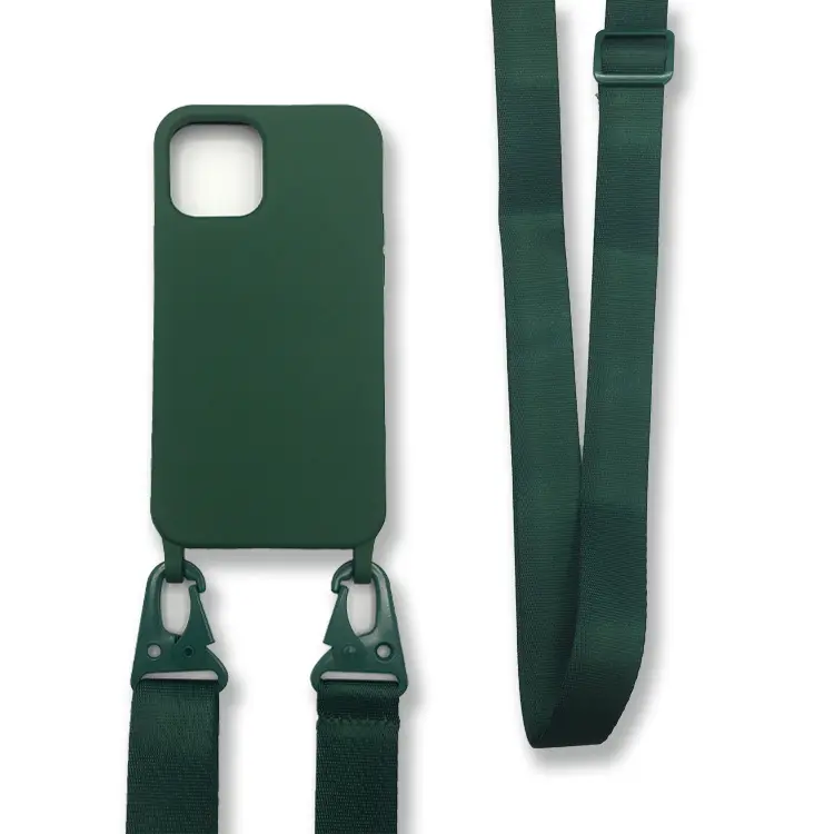 Lieko intrecciato cordino piatto con cinturino per collana modulare in Silicone tracolla custodie per telefono cellulare per iPhone 12 13 14 15 Pro Max