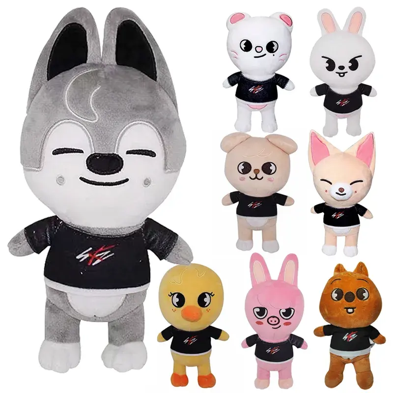 Skzoo mainan mewah 20cm Stray Kids Plush Wolf Chan kartun boneka hewan boneka Kawaii pendamping untuk anak-anak dewasa hadiah penggemar