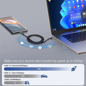 0.5M 1M 1.5M 2M 20Gbps USB 3.2 Gen 2 PD 100W 5A Fast Charging Type C to Type C <strong>Data</strong> Mobile Charging Cable for Phone <strong>Computer</strong>