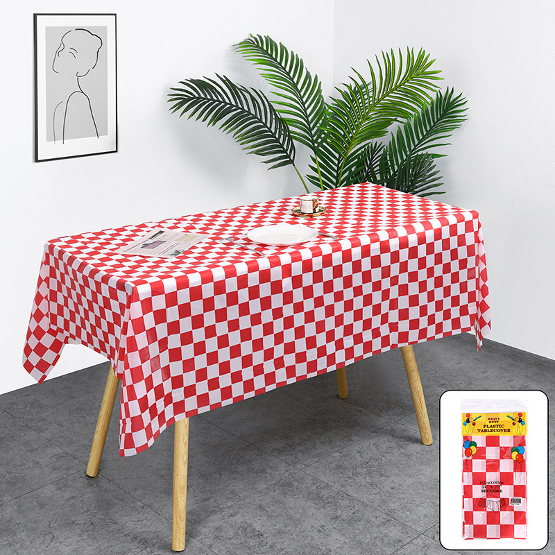 Damier rouge et blanc