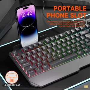 Tastiera da Gaming USB con LED RGB retroilluminato a membrana stile Laser numerico in possesso di telefoni cellulari nuova condizione applicazione Desktop - Product Image 3