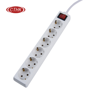 EUラウンドピン電源リード6ウェイユニバーサル延長ソケット、延長メインリード、電源タップ - Product Image 6