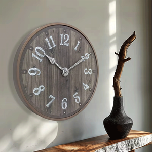 Orologio da parete al quarzo analogico da 12 pollici con Design circolare in plastica orologio da soggiorno - Product Image 6