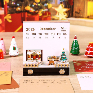 Santa nhà 3D Memo Pad nghệ thuật dính ghi chú notepad 3D thẻ giấy thủ công nhiều màu bóng 3D 2026 lịch để trang trí bàn - Product Image 3
