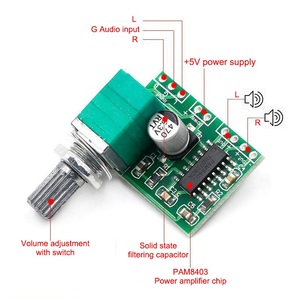 <strong>PAM8403</strong> MiNi 5V Digital Amplifier Board with Switch Potentiometer Can Be USB Powered
