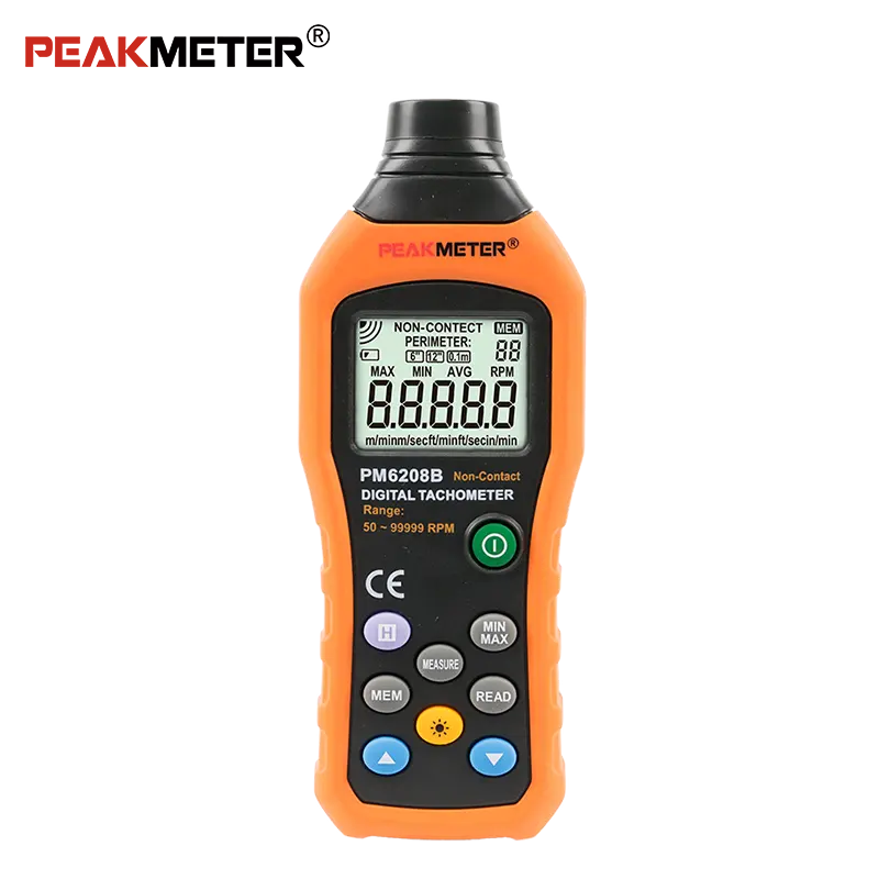 Peakmeter-Medidor de rpm digital eléctrico, tacómetro láser para fotos, mini tacómetro, velocímetro automático, pantalla LCD, PM6208B