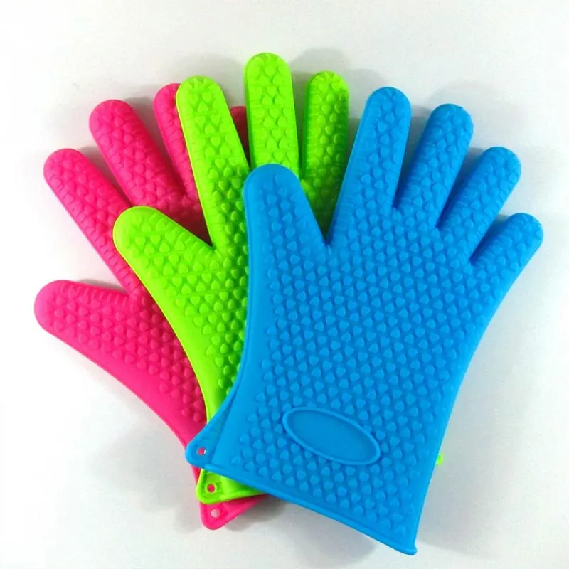 Sublimation Silicone Baking Gloves Oven Mitts Silicone Potholders Custom Kitchen Baking Heat Resistant Microwave Short Christmas