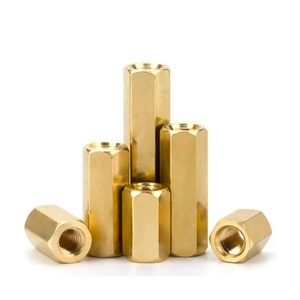 OEM ODM Customized Double Pass Brass Long Threaded Hex <strong>Coupling</strong> Nut M2 <strong>M3</strong> M4 M5 Copper Hexagonal Standoff Spacer Nuts - Product Image 1