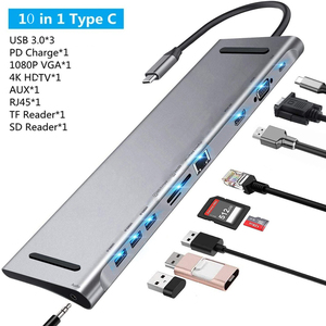 <span class=keywords><strong>10</strong></span> ב <span class=keywords><strong>1</strong></span> <span class=keywords><strong>Usb</strong></span> c רכזת Multiport <span class=keywords><strong>usb</strong></span> סוג c רכזת 1000 Ethernet mpbs מחשב נייד עגינה עבור macbook