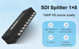 <strong>SDI</strong> <strong>Splitter</strong> 1x8 <strong>SDI</strong> <strong>1</strong> in 8 Out Supports SD/HD/3G-<strong>SDI</strong> Repeater Extender with Power Adapter