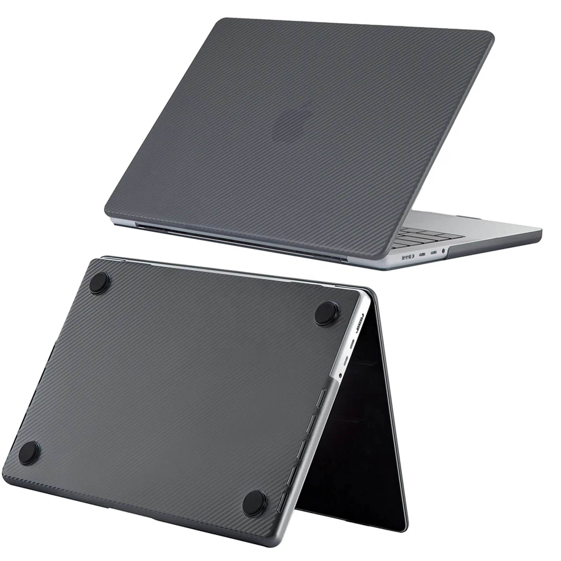 Hochwertige Fabrik OEM Hard PC Kohle faser Textur Vier-Ecken-Macbook Shell Hard Case für Macbook Pro Cover Air Pro 13 14 16