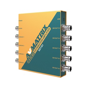 AVMATRIX SD1191 1x9 SDI Distribution Amplifier <strong>Splitter</strong> With <strong>Input</strong> Detection, Re-clocking, Cable Equalization - Product Image 1