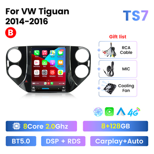ระบบเครื่องเสียงรถยนต์สำหรับ VW Tiguan 2010-2016แอนดรอยด์8คอร์1024*760 IPS จอแยก GPS BT DSP RDS