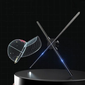 Project Design Colored Blades Wallstickers Z3 Fun Technology Price Display <strong>Image</strong> 3d Hologram Fan With Speaker - Product Image 2