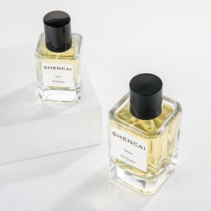 フレグランス圧着30ml 50ml 100ml長方形ガラススプレー香水瓶透明ガラスボトル