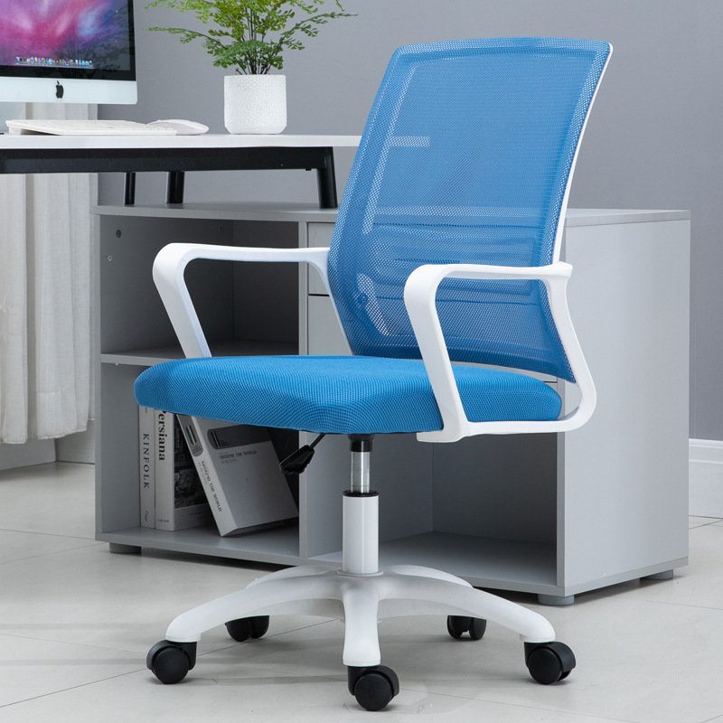 White frame, blue mesh, roller model
