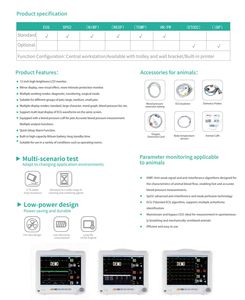 12 بوصة ICU والإسعاف CCU مراقبة علامات حيوية بيطرية بسعر تنافسي 6 معلمات - Product Image 6