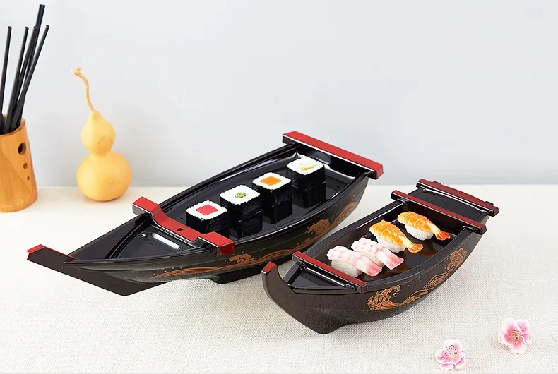 Japanische lackdrachenboot Meeresfrüchte Sashimi Boot Trockeneis Boot Küche Sortiment Sushi-Container