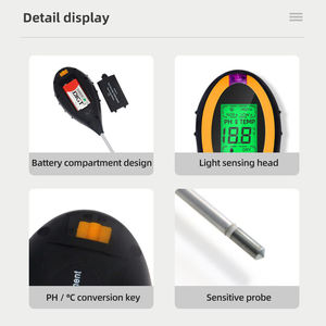 Schlussverkauf 4-in-1 Bodenmeter-Tester, Bodenforschungsinstrument, Boden-PH-Feuchtigkeitstemperatur Sonnenlicht-Teststift mit Hintergrundbeleuchtung - Product Image 5