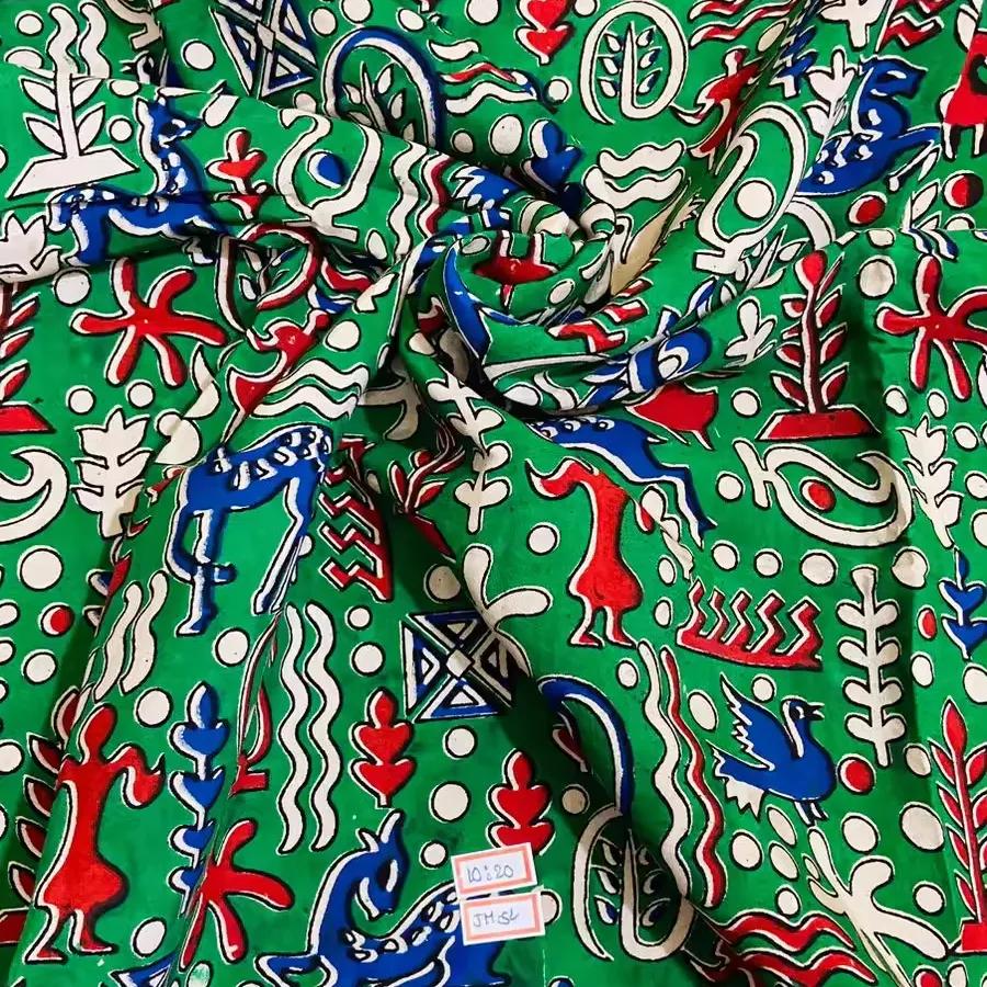 Wholesale Traditional Handmade Indian silk Fabric Running Loose Fabric Natural Floral Printed Dress making Fully customized
