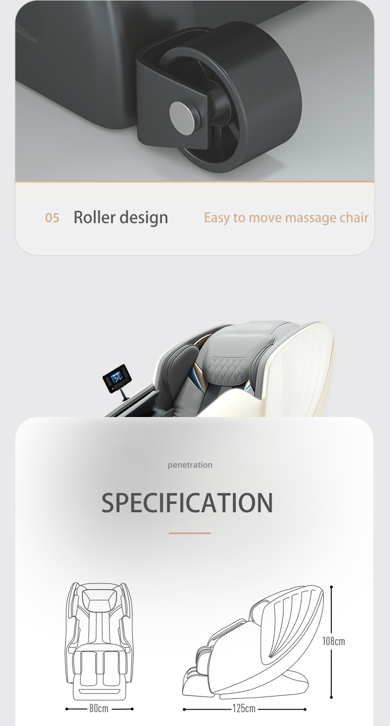 Jare 8900  Wholesale  OEM ODM Factory Price Hot Sales Luxury Leather Zero Gravity Electric Full Body Massage Chair