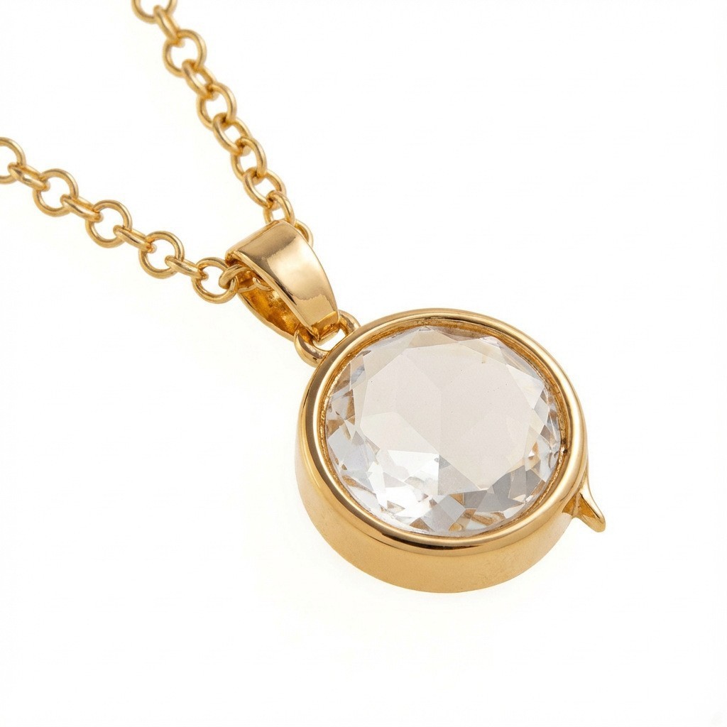 Round glass photo box necklace