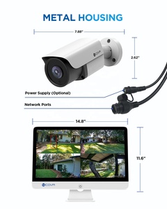 4COVR 8 Uds 8MP 4K Bullet Cámara IP Audio 8 canales 2TB Monitor NVR Kits Interior Exterior CCTV PoE sistema de cámara de seguridad para el hogar - Product Image 5