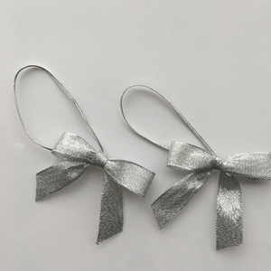 Adjustable Pre-Tied Satin Ribbon <strong>Bow</strong> Tie with <strong>Elastic</strong> <strong>Loop</strong> <strong>Custom</strong> Logo Printed - Product Image 1