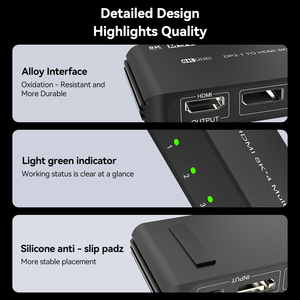 Hot bán a481 8K dp splitter 1 đầu vào 4 đầu ra 8K/60Hz 80bps chuyển đổi máy tính xách tay Repeater Hub dp cáp cho màn hình máy ảnh - Product Image 2