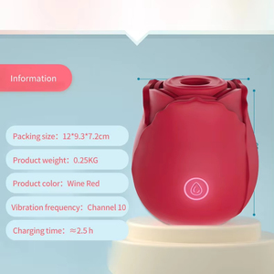 Toptan kırmızı gül vibratör emme meme ve klitoral stimülasyon G Spot silikon kadın mastürbasyon yetişkin seks oyuncakları kadınlar için - Product Image 6