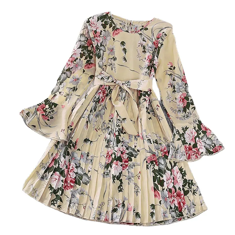 6 7 8 9 10 11 12 yaş eski genç kıyafeti rahat kızlar için ck tasarım çiçekli elbiseler genç kız giyim elbise çocuklar için