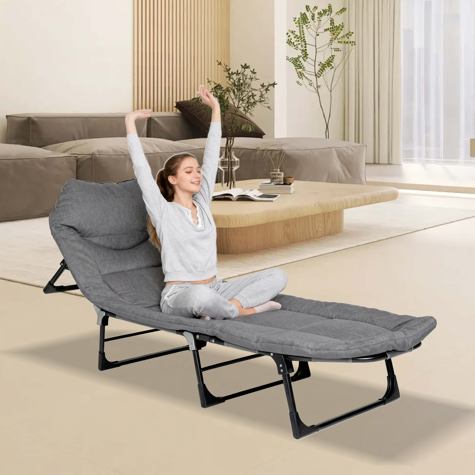 Dark Gray/Folding Bed