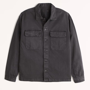 男士定制标志刺绣帆布纽扣户外酸洗仿旧衬衫外套夹克 - Product Image 2