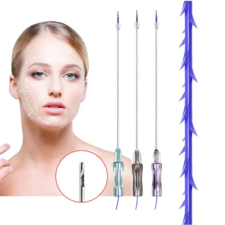 Heremefill Collagen Face Skin Lifting Suture Needle Pdo Faden Cog Barbs Rose Contour Thread 4d With W Canula