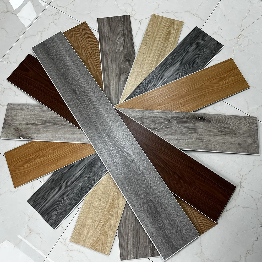 Free Sample Luxury Vinyl Plank Plastic Flooring Interlock Click Rigid Core Stone Plastic Composite Flooring