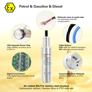 <strong>Analog</strong> 4-20ma 0-5v Digital RS485 Water Fuel Oil Liquid Tank Submersible Hydrostatic <strong>Pressure</strong> <strong>Level</strong> Probe Transmitter <strong>Sensor</strong>