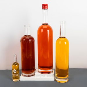 Empty Round Extra Flint Gradient Blue Glass <strong>Whisky</strong> Bottle Arizona 1000ml <strong>1L</strong> Glass Liquor Bottles with Cork Lid - Product Image 6