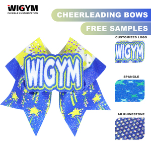 Custom Designed Team Cheerleading Shiny <strong>Cheer</strong> <strong>Bows</strong> with Custom Logo for School Use - Product Image 1