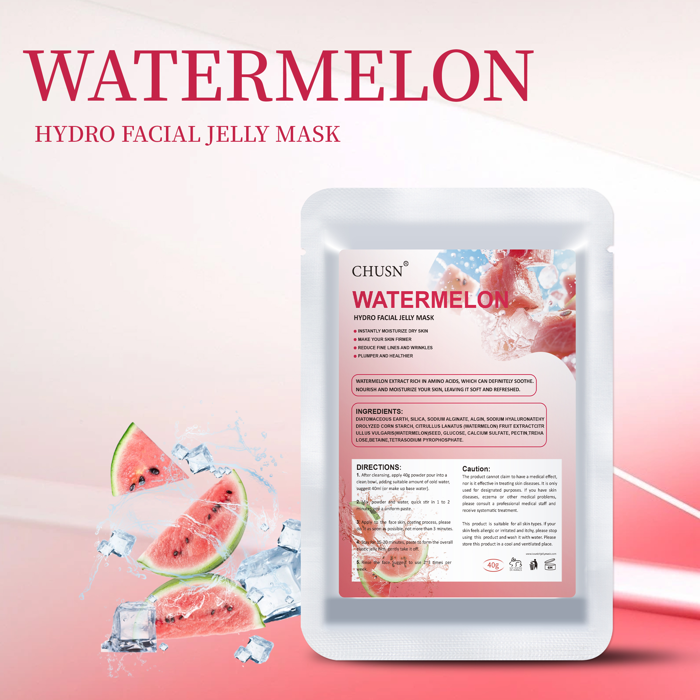 Mascarilla de hidrogel de sandía
