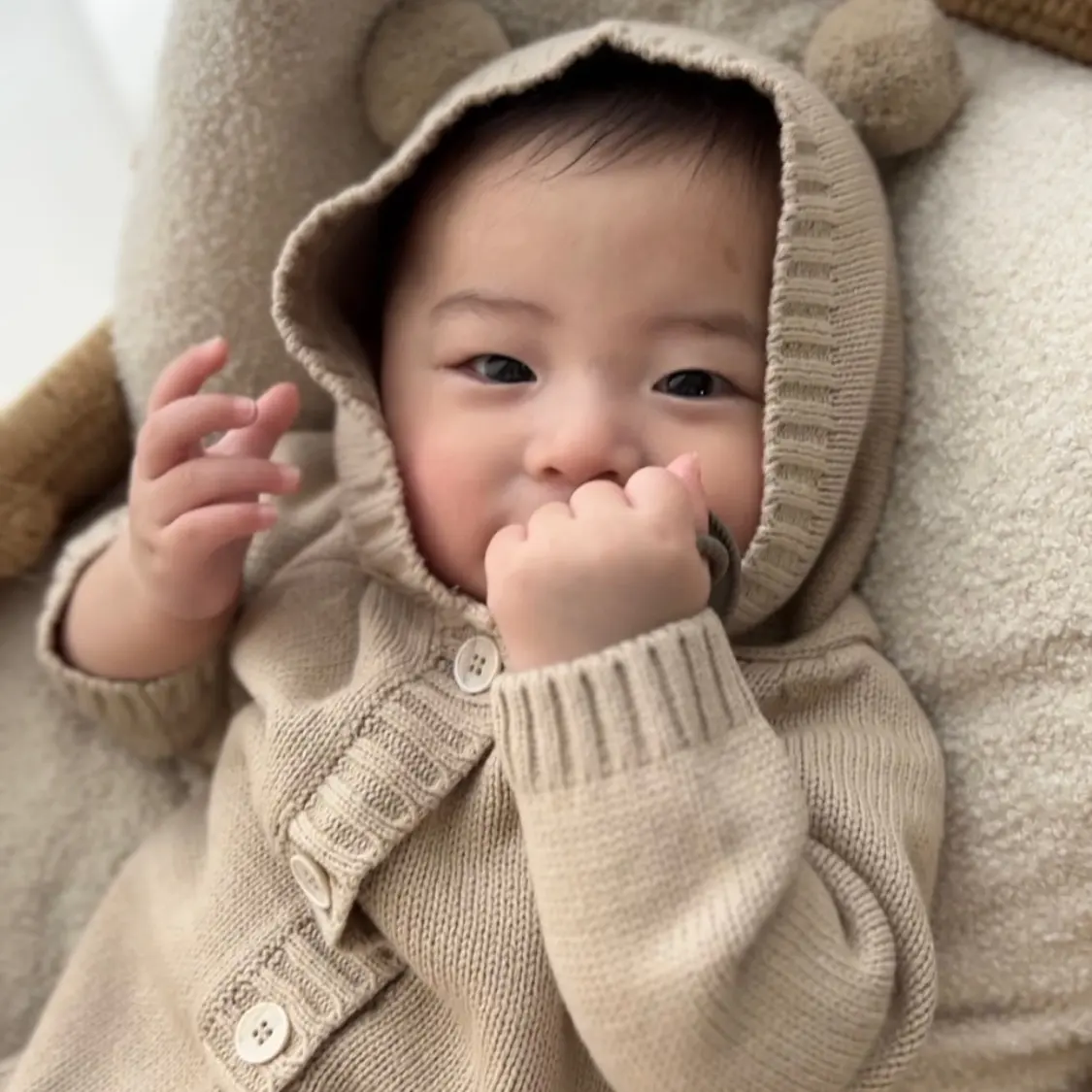 Punto otoño bebé prendas de punto oso Hairball niños niñas mameluco suéter algodón manga larga tejido bebé monos recién nacido mono