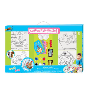 Conjunto de pintura en lienzo preimpreso para niños con patrón de animales de fábrica - Product Image 2
