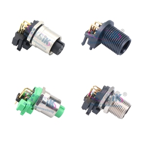 Plastic <strong>Socket</strong> 4 5 8 Pin Right Angle M12 PCB Mount Connector Waterproof Plug for Automotive Engine Compartment Electronic Unit - Product Image 5