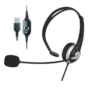 カスタマイズ<span class=keywords><strong>USB</strong></span>有線モノラル電話ヘッドセットマイク付きコールセンターヘッドセット