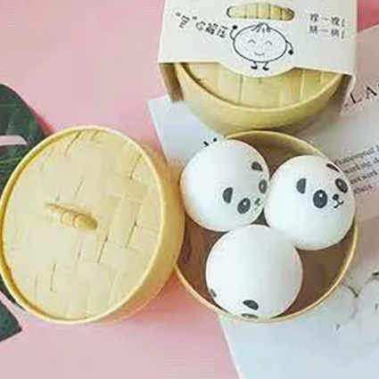 Panda Bun blanc 3 pièces avec cuiseur vapeur