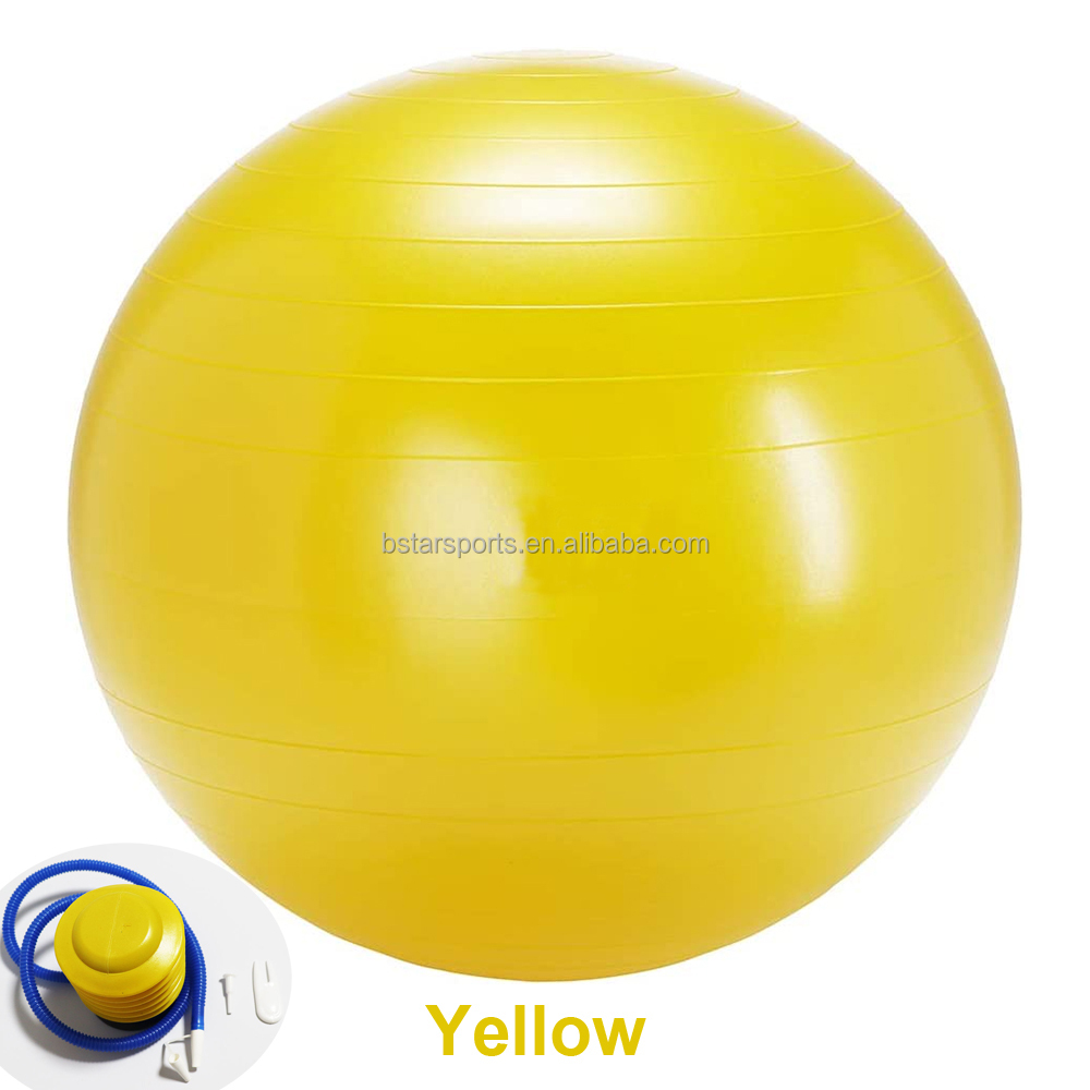 Palla da yoga gialla da 55 cm con pompa
