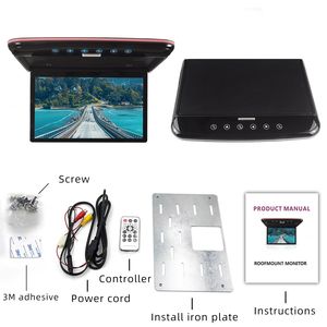 Reproductor de vídeo HD de 13,3 pulgadas, pantalla LCD, Monitor de coche abatible con altavoz estéreo incorporado con salida de Audio USB TF FM para coche Universal - Product Image 4