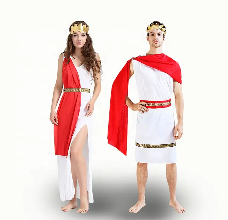 Vente chaude De Style Moderne Personnalisé 100% Polyester Maquillage Costumes de Fête, Plus Populaire Grec Ancien Style Halloween Costumes de Fête