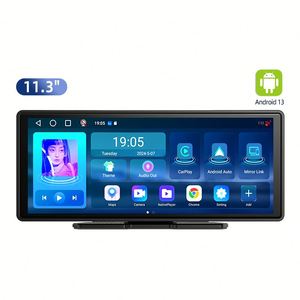 11.3英寸安卓13汽车立体声仪表盘摄像头无线CarPlay & 安卓汽车后视镜链接全球定位系统 & 英国电信调频黑匣子后视镜 - Product Image 1