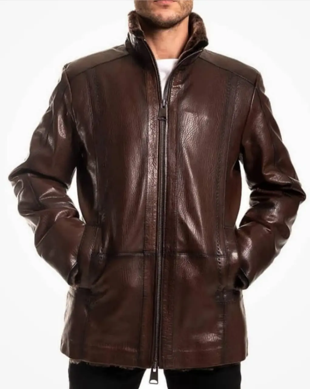 Chaqueta de cuero auténtico para hombre, chaqueta personalizada de estilo Crucero de motocicleta, de cuero de vaca, HARLEY, Goldberg